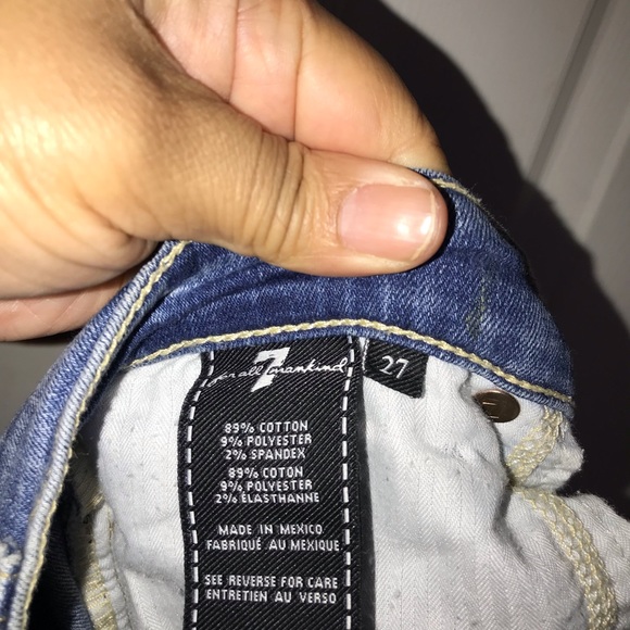 7 for All Mankind Distressed Skinny Jeans Size 27 - Picture 6 of 7